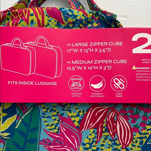NWT Trina Turk Multicolor Packing Cube Set 2 Pieces and air travel 6 pieces - Picture 6 of 8